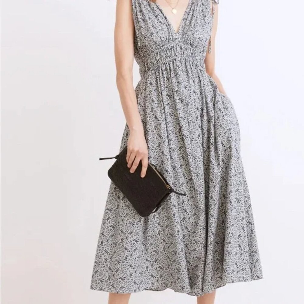 Madewell Sophia Smocked Midi Dress in Florentine Floral Sz Medium
